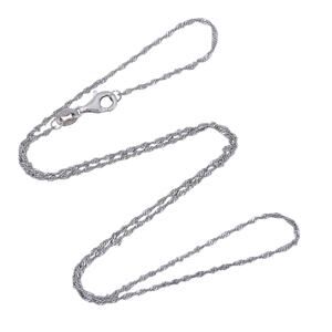 Estate Italy Sterling Silver 925 1.2mm Singapore Chain Necklace 17.5"